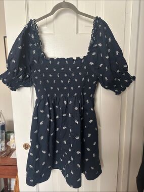 The Athena Nap Dress Navy Autumn Paisley mini dress medium